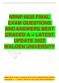 NRNP 6635 FINAL EXAM QUESTIONS AND ANSWERS BEST GRADED A + LATEST UPDATE 2022 WALDEN UNIVERSITY,
