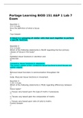 Portage Learning BIOD 151 A&P 1 Lab 7 Exam