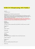 NURS 231 Pathophysiology Module 3 Exam 2022 Questions and Answers- Portage Learning| Highly Verified