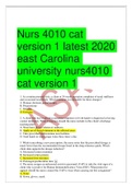 Nurs 4010 cat version 1 latest 2020 east Carolina university nurs4010 cat version 1