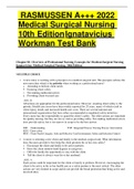 GUARANTEED A++ Medical Surgical Nursing 10th Edition Ignatavicius Workman Test Bank