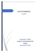 2022 AUGUST SUPPLEMENTARY EXAM (Memo) LPL4802 - Law Of Damages