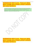 NURSING240 HESI Cardio&period;&period;&period;Rationals Q&As BEST EXAMS SOLUTIONS LATEST UPDATE 2021&sol;2022 RATED A&plus;