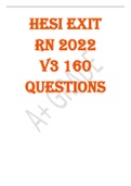 HESI EXIT RN 2022 V3 160 Questions