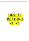 HESI A2 READING V1_V2 QUIZ & ANSWERS COMPLETE 2021/2022 LATEST UPDATE