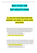 ALL HESI EXIT EXAM QUESTIONS AND ANSWERS TEST BANK; A+ RATED GUIDE (2022/2023)