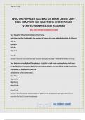 WGU C957 APPLIED ALGEBRA OA EXAM LATEST 2024-2025