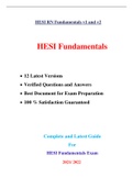 HESI RN Fundamentals v1 and v2