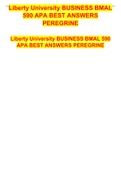 Liberty University BUSINESS BMAL 590 APA BEST ANSWERS PEREGRINE