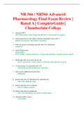 NR 566 / NR566 Advanced Pharmacology Final Exam Review | Rated A | Complete Guide | Chamberlain College