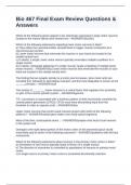 Bio 467 Final Exam Review Questions & Answers