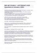 BIO 467 EXAM 2 - LEFT&sol;RIGHT AXIS Questions & Answers 100&percnt;