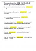 Portage Learning BIOD 171 Module 3 Exam Questions And Answers 