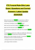 OHIO FUNERAL LAWS AND DIRECTING BUNDLED EXAMS&colon;&colon;&colon;&colon; QUESTIONS AND CORRECT ANSWERS &vert; LATEST UPDATE 2024&sol;2025