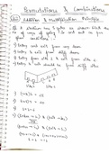 Handwritten notes of Permutations and Combinations