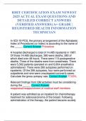 RHIT CERTIFICATION EXAM NEWEST 2025 ACTUAL EXAM QUESTIONS AND DETAILED CORRECT ANSWERS &lpar;VERIFIED ANSWERS&rpar; A&plus; GRADE &vert; REGISTERED HEALTH INFORMATION TECHNICIAN