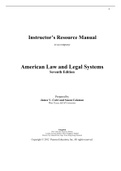 American Law and Legal Systems 7th Edition Calvil Test Bank