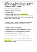 ATI Proctored Exam&colon; Community Health &lpar;Public Health&rpar;Exam Questions And Answers Latest Update 