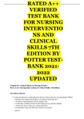 2022 Nursing&lowbar;Interventions&lowbar;and&lowbar;Clinical&lowbar;Skills&lowbar;7th&lowbar;Edition&lowbar;Potter 100&percnt; CORRECT
