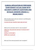 CLINICAL APPLICATION OF PERFUSION  EXAM NEWEST ACTUAL EXAM WITH  ACCURATE COMPLETE QUESTIONS AND  DETAILED ANSWERS GRSDED A &vert;  BRAND NEW&excl;&excl;&excl;