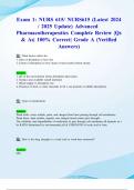 Exam 1&colon; NURS 615&sol; NURS615 &lpar;Latest 2024&sol; 2025 Update&rpar; Advanced Pharmacotherapeutics Complete Review &vert;Qs & As&vert; 100&percnt; Correct&vert; Grade A &lpar;Verified Answers&rpar;- Maryville