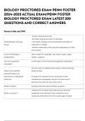 BIOLOGY PROCTORED EXAM PENN FOSTER 2024-2025 ACTUAL EXAM&sol;PENN FOSTER BIOLOGY PROCTORED EXAM LATEST 200 QUESTIONS AND CORRECT ANSWERS
