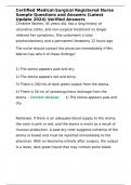Certified Medical-Surgical Registered Nurse Sample Questions and Answers &lpar;Latest Update 2024&rpar; Verified Answers