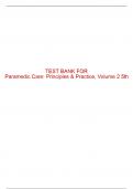 Test Bank For Paramedic Care&colon; Principles & Practice&comma; Volume 2 5th Edition All Chapters - 9780134572345
