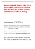 Exam 1&colon; NSG 124&sol; NSG124 &lpar;NEW 2024&sol; 2025 Update&rpar; Pharmacology &vert; Review with Questions and Verified Answers&vert; 100&percnt; Correct&vert; Graded A- Herzing