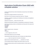 Agriculture Certification Exam 2022 with complete solution