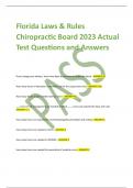 Florida Laws & Rules Chiropractic Board 2023 Actual Test Questions and Answers