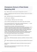 Champions School of Real Estate Marketing SAE questions and answers graded A&plus; 2024&sol;2025
