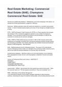 Real Estate Marketing&colon; Commercial Real Estate &lpar;SAE&rpar;&comma; Champions Commercial Real Estate- SAE questions and answers graded A&plus; 2024&sol;2025