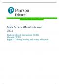 Pearson Edexcel International GCE In Gujarati &lpar;9GU0&rpar; Paper 3&colon; Listening&comma; reading and writing in  Gujarati Mark Scheme &lpar;Results&rpar; Summer 2024 