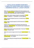 FETAL ECHO ARDMS EXAM WITH  COMPLETE QUESTIONS AND CORRECT  ANSWERS RATED A&plus; LATEST UPDATE