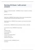 Nursing 212 Exam 1 with correct answers