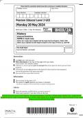 Pearson Edexcel Level 3 GCE History Advanced Subsidiary PAPER 2&colon; Depth study Option 2A&period;1&colon; Anglo-Saxon  England and the Anglo-Norman Kingdom&comma; c1053&ndash;1106 Option 2A&period;2&colon; England and the Angevin Empire in the reign  of Henry II&comma; 1154&ndash;89 QP MAY 2024