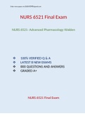NURS 6521 Final Exam- Complete Solution Package