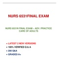 NURS 6531FINAL EXAM-  Complete Solution Package