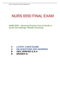 NURS 6550 FINAL EXAM  Complete Solution Package