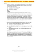 Psychiatric Mental Health Nursing 7th Edition&comma; Sheila l&comma;&period; Videbeck Test Bank UPDATED