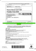   Pearson Edexcel Level 3 GCE Mathematics Advanced PAPER 1&colon; Pure Mathematics 1 QP 