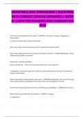 OBSTETRICS AND GYNECOLOGY &lpar; QUESTIONS  WITH CORRECT VERIFIED ANSWERS&rpar; &sol; RATED  A&plus; &sol; BEST FOR REVISION WITH GUARANTEED  PASS