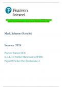 Pearson Edexcel GCE In A Level Further Mathematics &lpar;9FM0&rpar; Paper 03  Further Pure Mathematics 1 Mark Scheme &lpar;Results&rpar; Summer 2024 