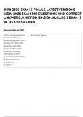 NUR 2502 EXAM 3 FINAL 2 LATEST VERSIONS 2024-2025 EXAM 100 QUESTIONS AND CORRECT ANSWERS &sol;MULTIDIMENSIONAL CARE 3 EXAM 3 &vert;ALREADY GRADED