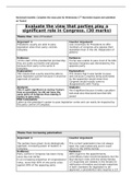 Evaluate the view that parties play a significant role in Congress - US &lpar;30 MARKS&rpar; ESSAY PLAN