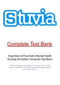 Essentials of Psychiatric Mental Health Nursing 4th Edition Varcarolis Test Bank