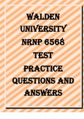 WALDEN UNIVERSITY NRNP 6568 Final Exams Compilation (2023) Exam Elaborations Questions and Solutions Study Guide