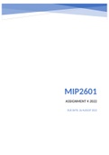 MIP2601 ASSIGNMENT 4 2022