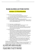 MARK KLIMEK LECTURE NOTES Lecture 12 Prioritization